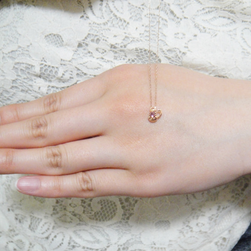 リング K10ピンクゴールド ダイヤモンド合計0.04ct (4月誕生石