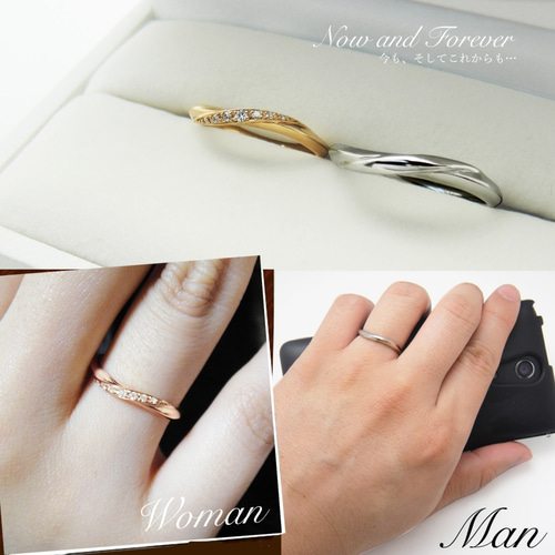 特別価格 プラチナ & ピンクゴールド ダイヤモンド 結婚指輪 2本 特別価格 プラチナ & ピンクゴールド ダイヤモンド 結婚指輪 2本