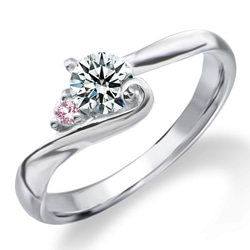 隠れ ハート プロポーズ 婚約指輪 プラチナ 最高の輝き トリプルエクセレント 0.2カラット ダイヤモンド 鑑定書付 1枚目の画像