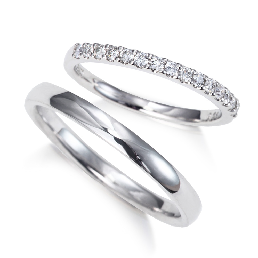 プラチナ ハーフ エタニティ ダイヤモンド 0.25ct 結婚指輪 マリッジ