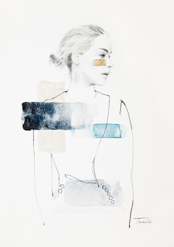 鉛筆水彩掛畫家飾  NO2.珍妮佛迪奧 第2張的照片