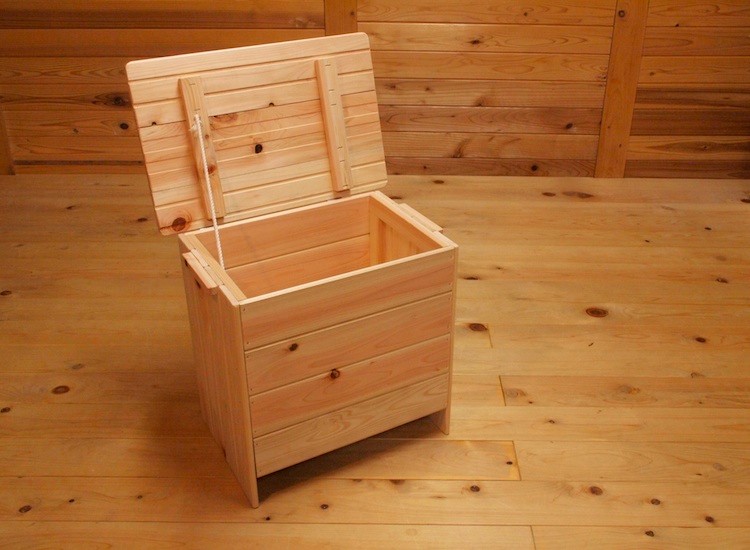 日本／四万十ひのき】ひのきの小さなベンチボックス【組立不要