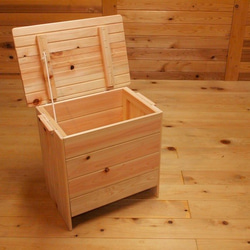 【日本檜木】木製 收納座椅（小） 第1張的照片