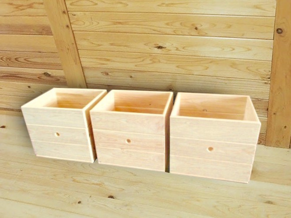 【日本檜木】木製 收納格抽屜（三個一組｜簡約版用） 第11張的照片