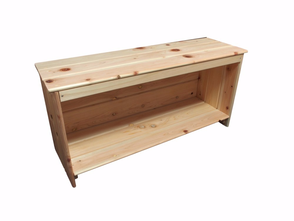 ヒノキの収納ベンチ【組立不要／1年間無料保証】