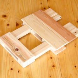 ひのきの折りたたみアウトドアダイニングセット（折りたたみテーブル2＆チェア2＆ベンチ1） 7枚目の画像