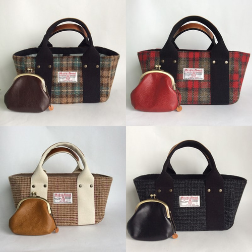 秋のハッピーバッグ◇Sサイズ◇ハリスツイードのコロンと丸い横長  