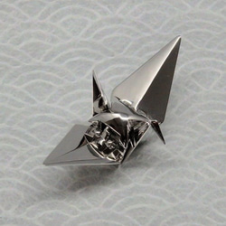 和千代 箸置き　折鶴 羽長 銀（ロジウムメッキ） 1枚目の画像