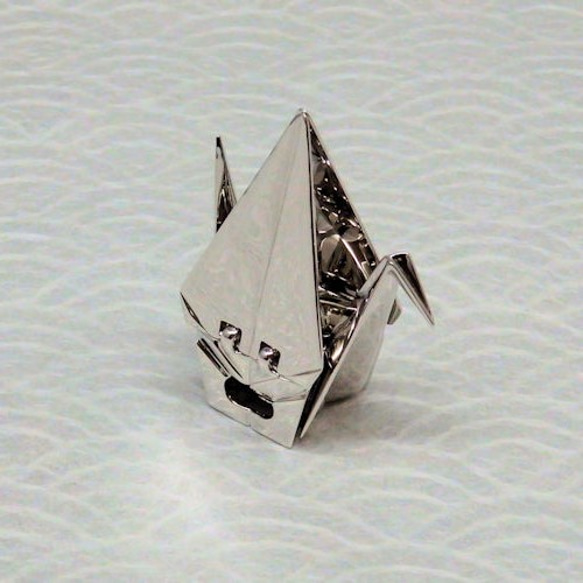 和千代 箸置き　折鶴 羽長 銀（ロジウムメッキ） 4枚目の画像