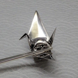 和千代 箸置き　折鶴 羽長 銀（ロジウムメッキ） 5枚目の画像