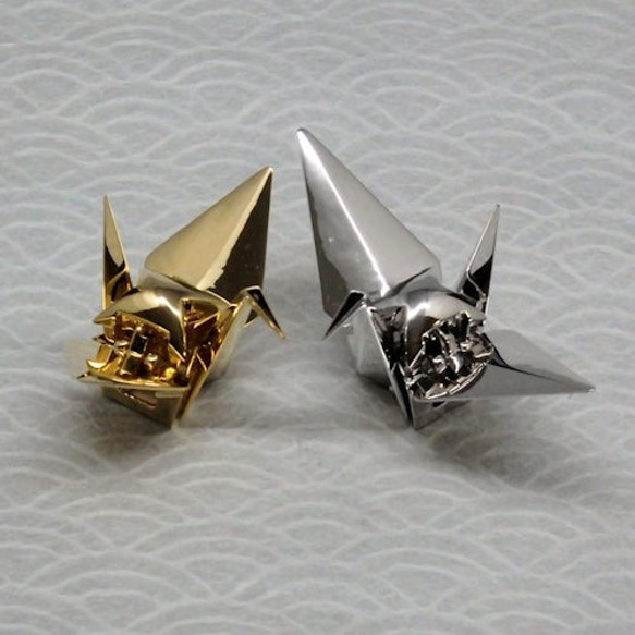 和千代 箸置き　折鶴 羽長 銀（ロジウムメッキ） 9枚目の画像