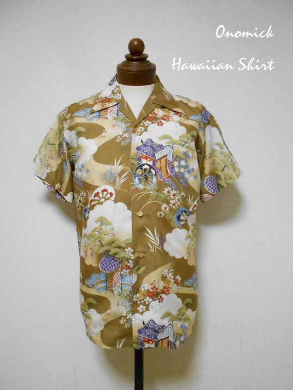 着物アロハシャツ Kimono Aloha Shirt AL-662/L 2枚目の画像