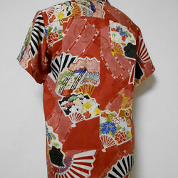 SALE ! 着物アロハシャツ Kimono Hawaiian Shirt AL-685/M 6枚目の画像