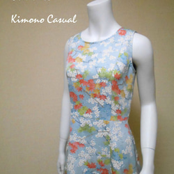 ラウンドネック着物ドレス Round neck Kimono dress LO-226/S 10枚目の画像