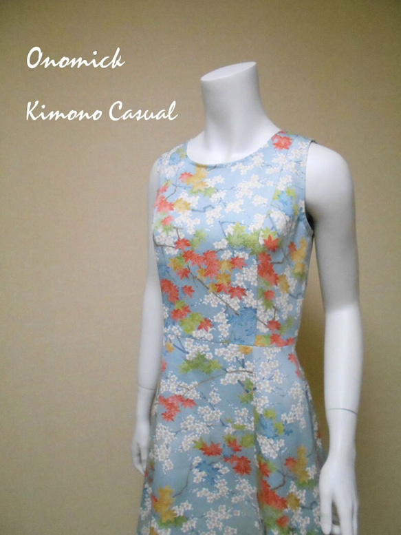 ラウンドネック着物ドレス Round neck Kimono dress LO-226/S 10枚目の画像