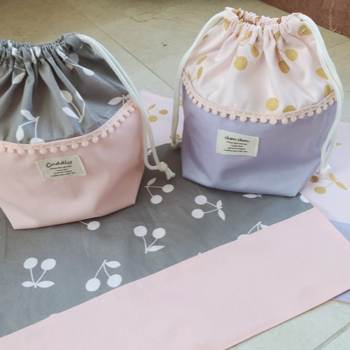 まり様オーダー品 巾着2枚 ランチョンマット 2枚 さくらんぼ その他 