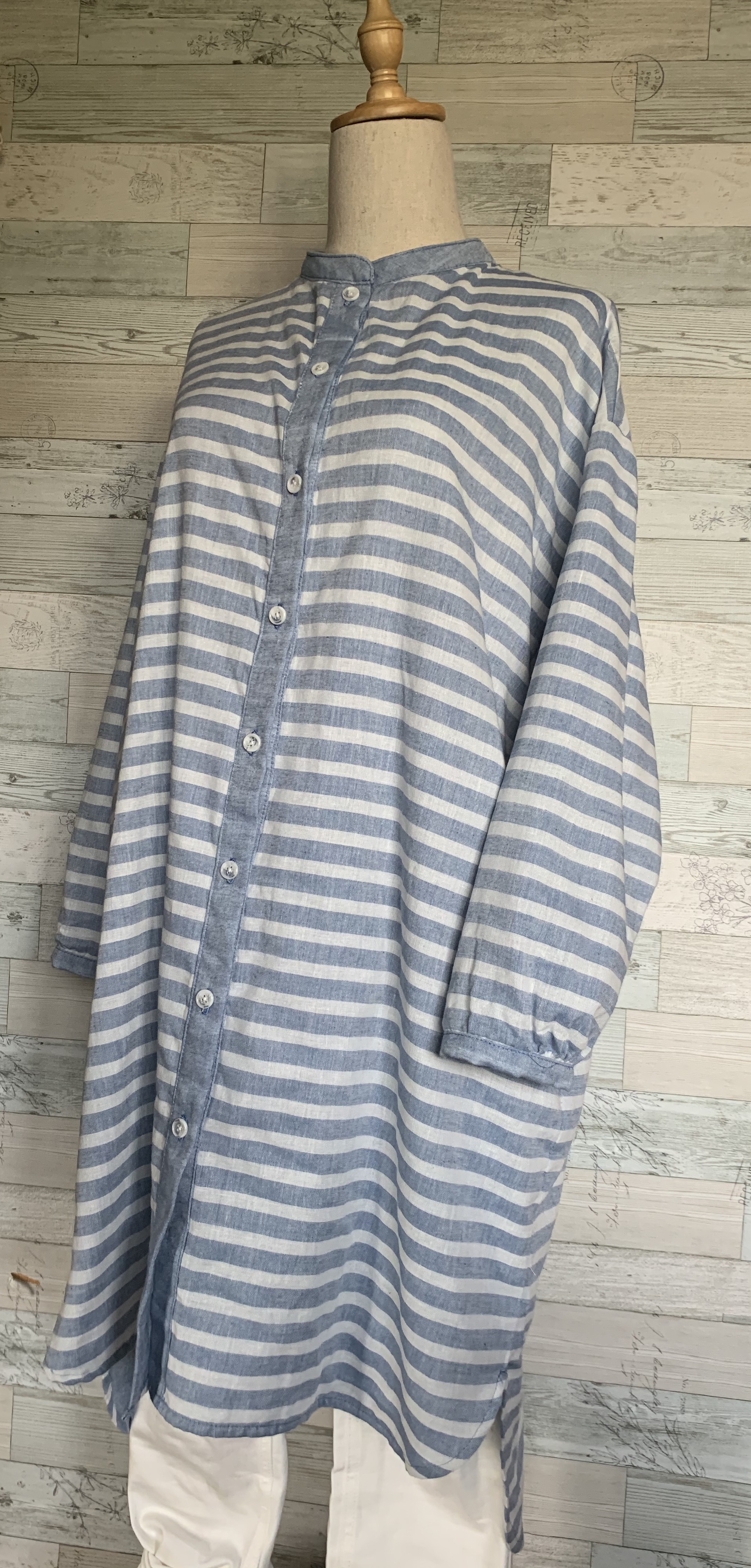 シマシマロングブラウス