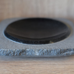 インド黒御影石 飾り皿 刺身皿 コゲ玉 インテリア 皿 インド黒御影石