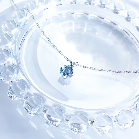 silver925 スカイブルートパーズ☆彡スクエアネックレス【天然石L 