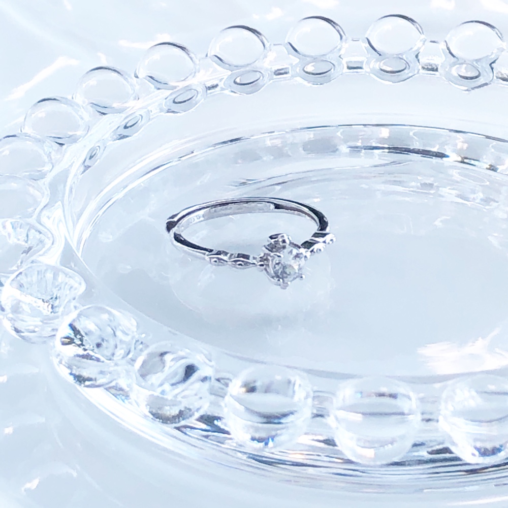 silver925 天然ホワイトジルコン˚✧₊⁎ティンクルリング【天然石Sサイズ】