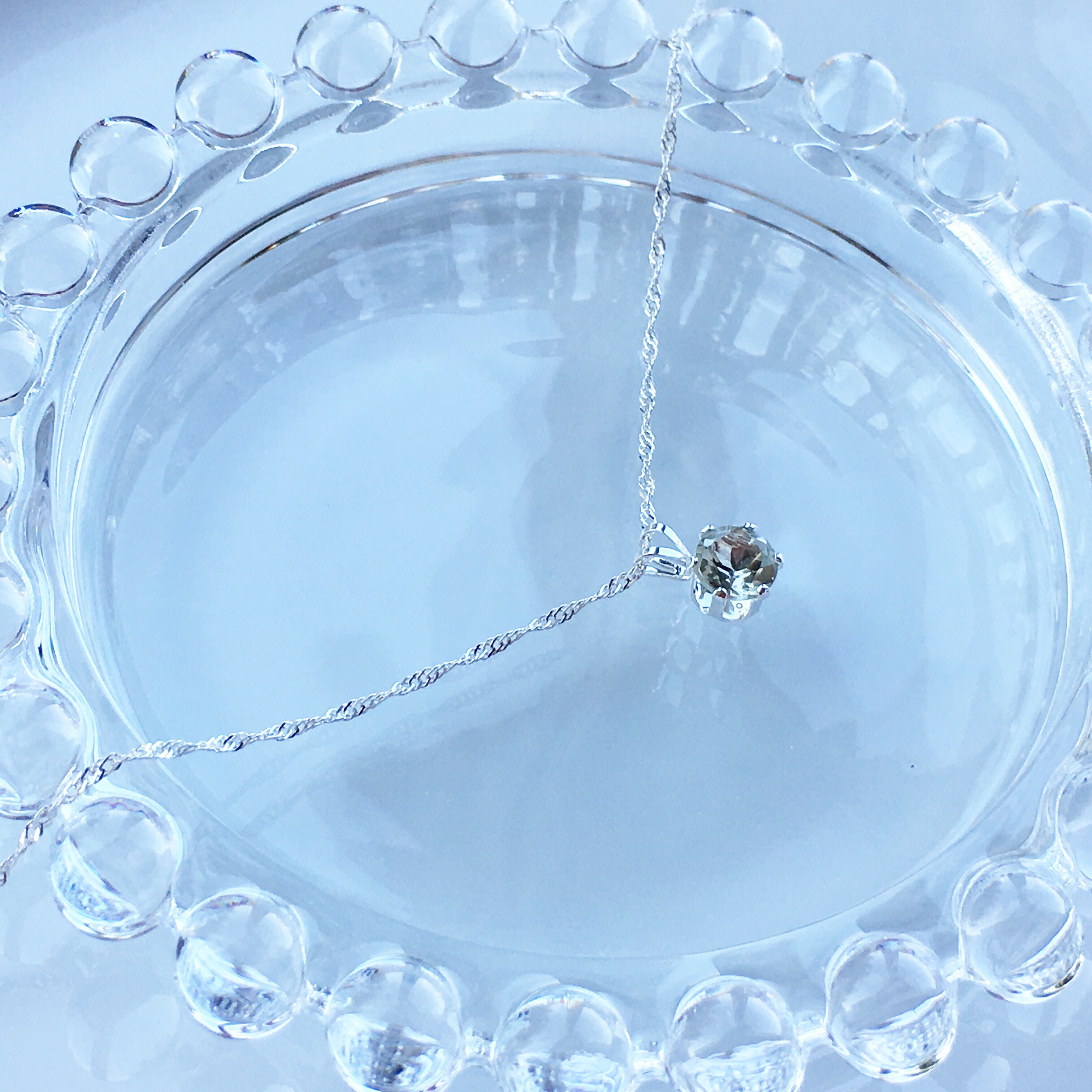 silver925 グリーンアメジスト☆*:.｡.ネックレス【天然石Mサイズ】