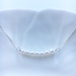 silver925 淡水真珠ホワイトのラインネックレス【淡水真珠ssサイズ】 1枚目の画像