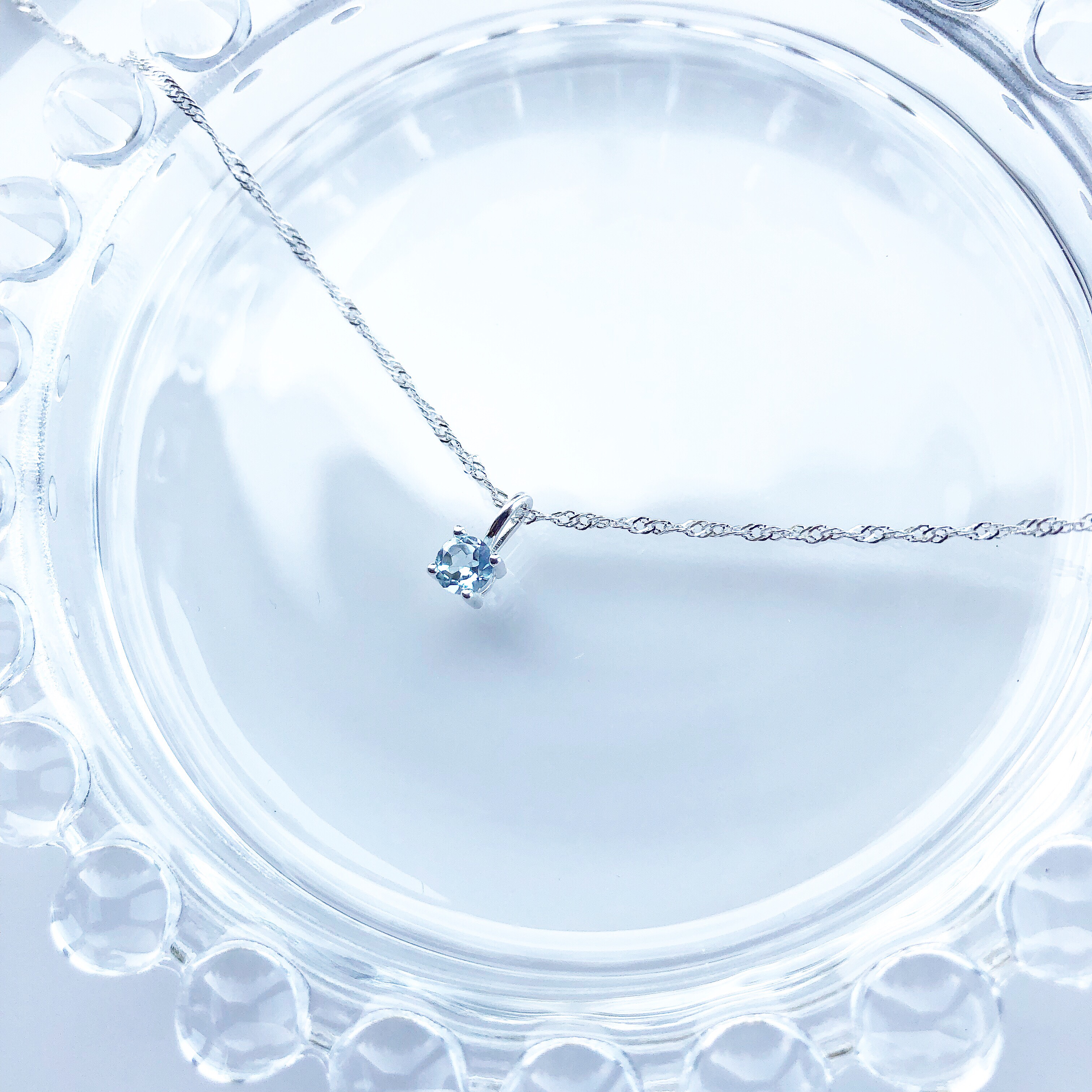 silver925 スカイブルートパーズ☆*:.｡.プチネックレス【天然石ssサイズ】