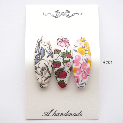 リバティ パッチンピン(4cm)3本セット ヘアピン A.handmade 通販