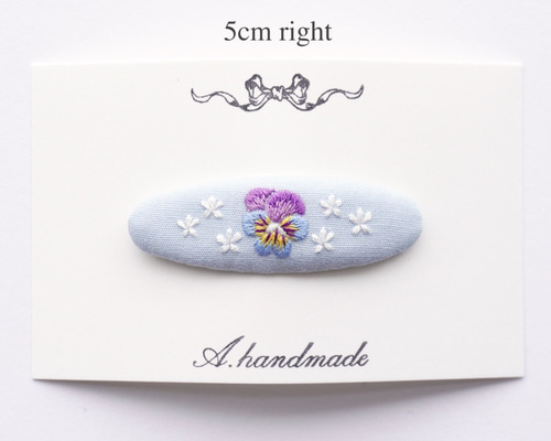 手刺繍 パッチンピン(5cm・右側仕様) ヘアピン A.handmade 通販