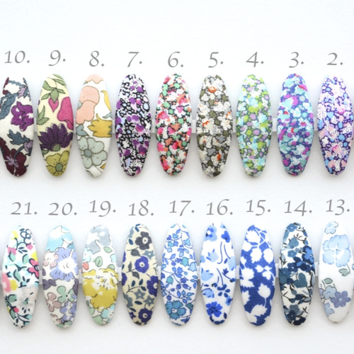 選べる リバティ パッチンピン(オーバル/5cm)2本セット ヘアピン