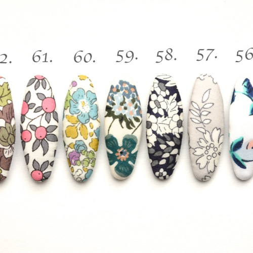 【185】リバティプリント　ハンドメイド　オーバルパッチンピン　ヘアピン　2個 2個セット リバティパッチンピン ヘアピン ヘアアクセサリー