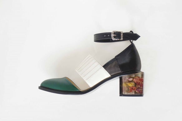 アネモネ　　Green　　(flower heel shoes) 1枚目の画像