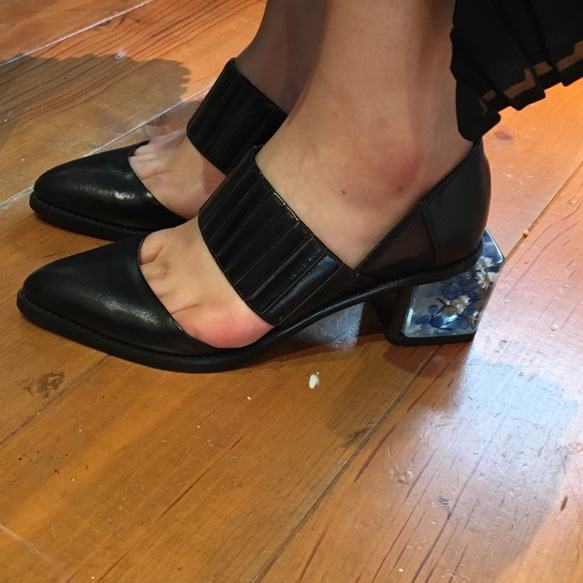 アネモネ　Black　 (flower heel shoes) 6枚目の画像