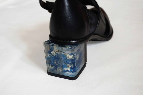 アネモネ　Black　 (flower heel shoes) 4枚目の画像