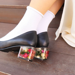 Flower Heel パンプス「マーメイドの願い」　Black 2枚目の画像