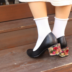 Flower Heel パンプス「マーメイドの願い」　Black 7枚目の画像