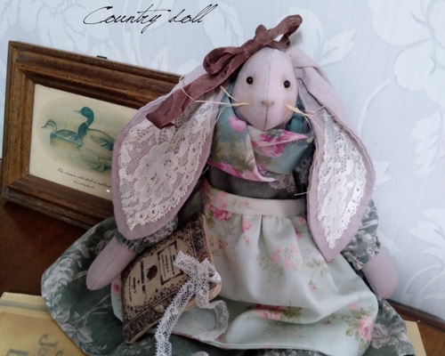 カントリードールうさぎラビット　作家 うさぎ カントリードール 人形 ドール その他人形 poripona 通販