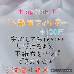 マスク＊子供用＊大人用＊選べる裏地＊リボン刺繍＊冷感＊抗菌＊不織布フィルター＊マスクカバー 4枚目の画像