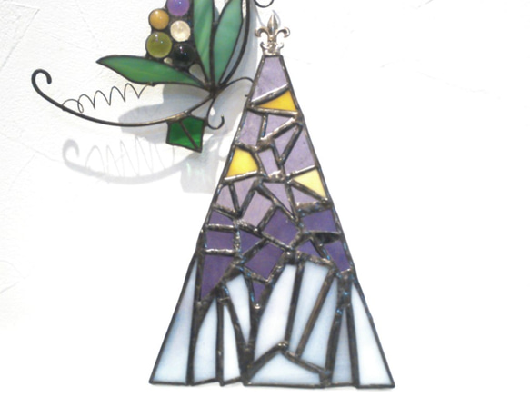 【お値下げ】クリスマスツリー２モザイク☆各色☆【ステンドグラス】ガラス　オブジェ　 2枚目の画像
