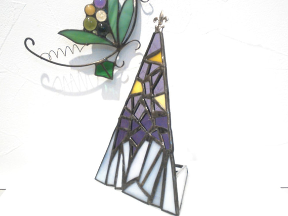 【お値下げ】クリスマスツリー２モザイク☆各色☆【ステンドグラス】ガラス　オブジェ　 3枚目の画像
