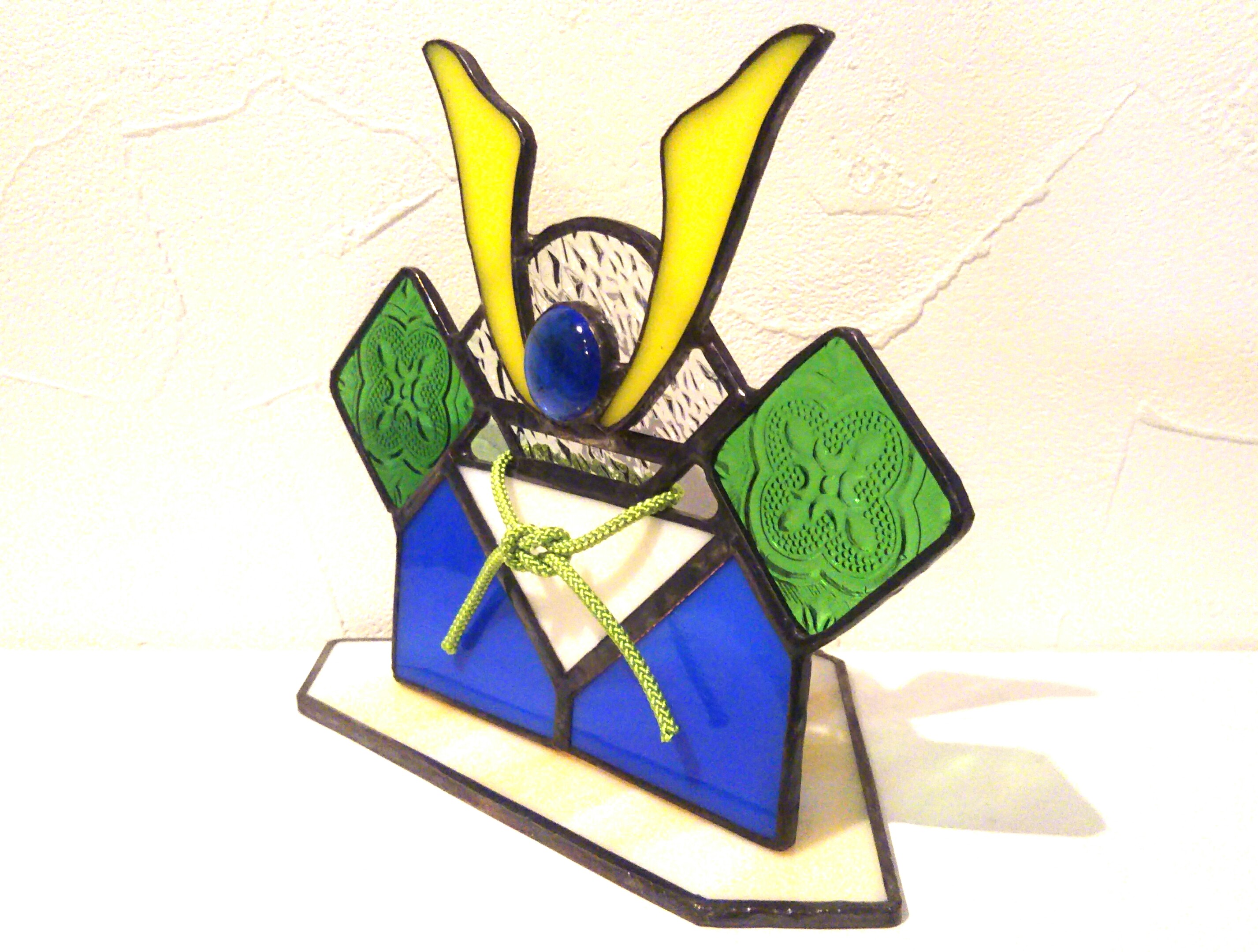 お誕生祝いに ステンドグラス製 端午の節句と縁起物のモビール 五月 