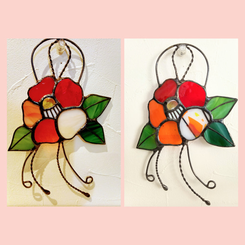 ステンドグラス　お正月飾り 送料無料*ステンドグラス風*鏡餅・お正月飾り・ハンドメイド♪ | iichi