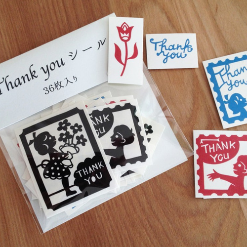 切り絵のサンキューシール レターセット codomopaper 通販 1820968