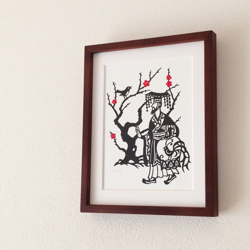 童話切り絵「小夜鳴鳥」 切り絵 codomopaper 通販 3417228