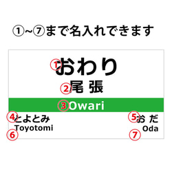 駅名 キーホルダー ストラップ 駅名標 名入れ 東海風 パロディ 片面 3枚目の画像