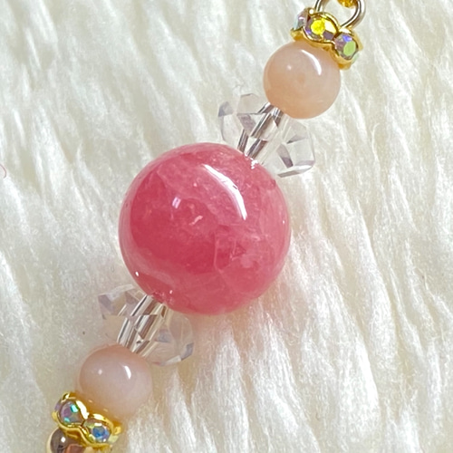 大粒インカローズ&ピンクオパール✨愛のJewelry天然石ネックレス