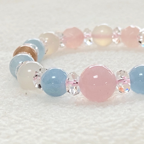 女性の幸せスペシャルMIX ☆大粒モルガナイト&アクアマリン&ムーン