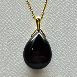 最強の魔除け石◆黒水晶(モリオン)❇️天然石ペアシェイプcut(しずく形)ネックレス 2枚目の画像