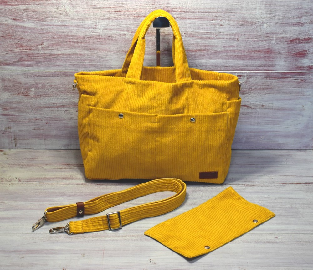 Kuttari　コーデュロイのくったりトートバッグ（マスタード）