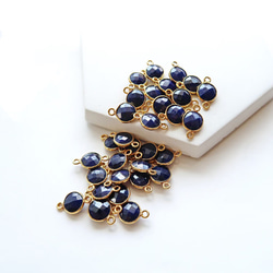 14KGF/ SAPPHIRE IOLITE MONTANA GLASS EARRINGS 4枚目の画像